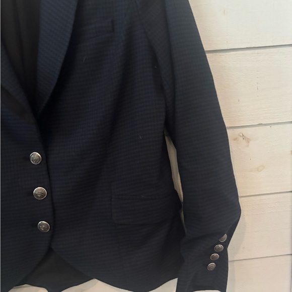 WHBM Black and Purple Houndstooth printed blazer in size 12. Great condition! - Picture 3 of 12